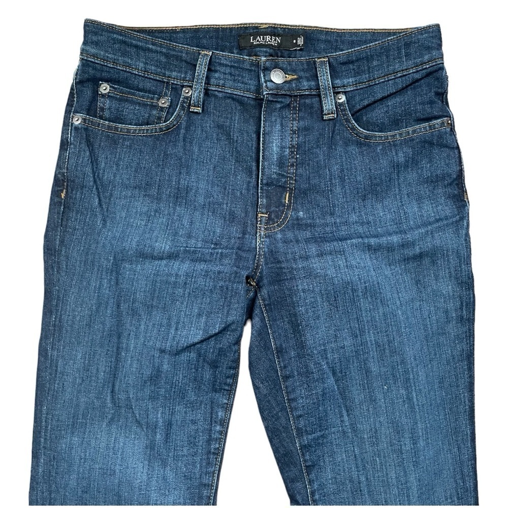 Lauren Ralph Lauren Blue Dark Wash Straight Leg Jeans  US 6 - Picture 3 of 6